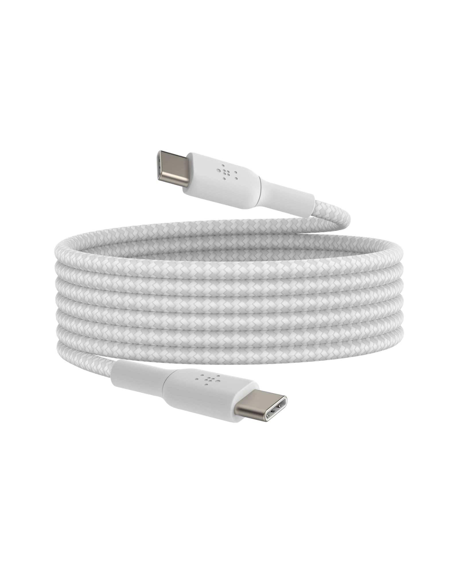 Belkin Apple Certified Braided USB-C to USB-C Cable (2 Meter) for iPhone 17, Air, Pro, Pro Max, 16, 15, Samsung Galaxy S25, S24, Galaxy Note, Google Pixel 10, iPad Pro | 2 Years Warranty | White