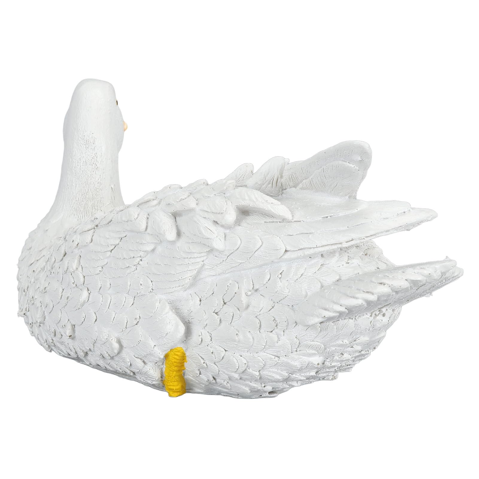 Ornamento di Anatra in Resina, Statua Realistica di Anatra Bianca, Divertente Decorazione da Giardino per Casa All'aperto, Resina Premium, 27,5x14,5x16 Cm