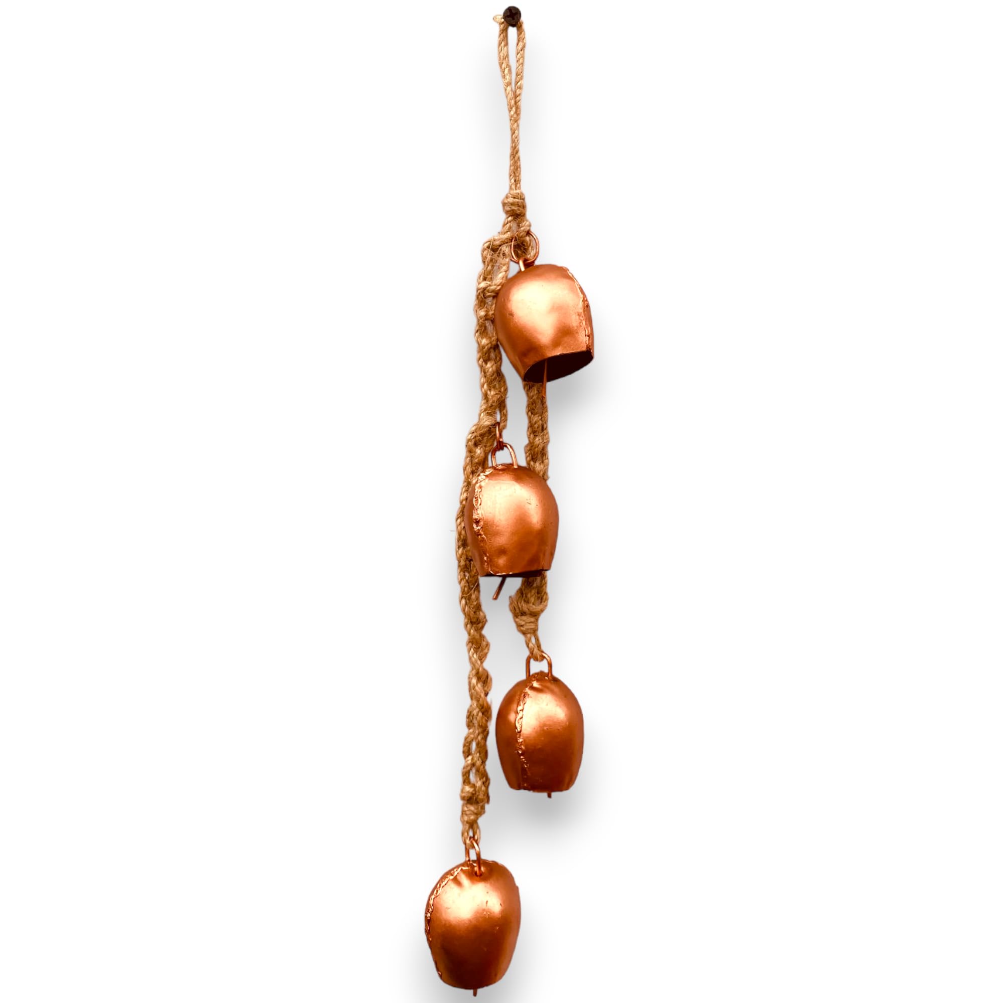 Christmas Bells - Iron Bells Metal Christmas Hanging Bells Vintage Decor with Jute Hanging Rope - Decorative Cow Bell - Ideal for Wedding - Christmas,Party - Christmas Wreath