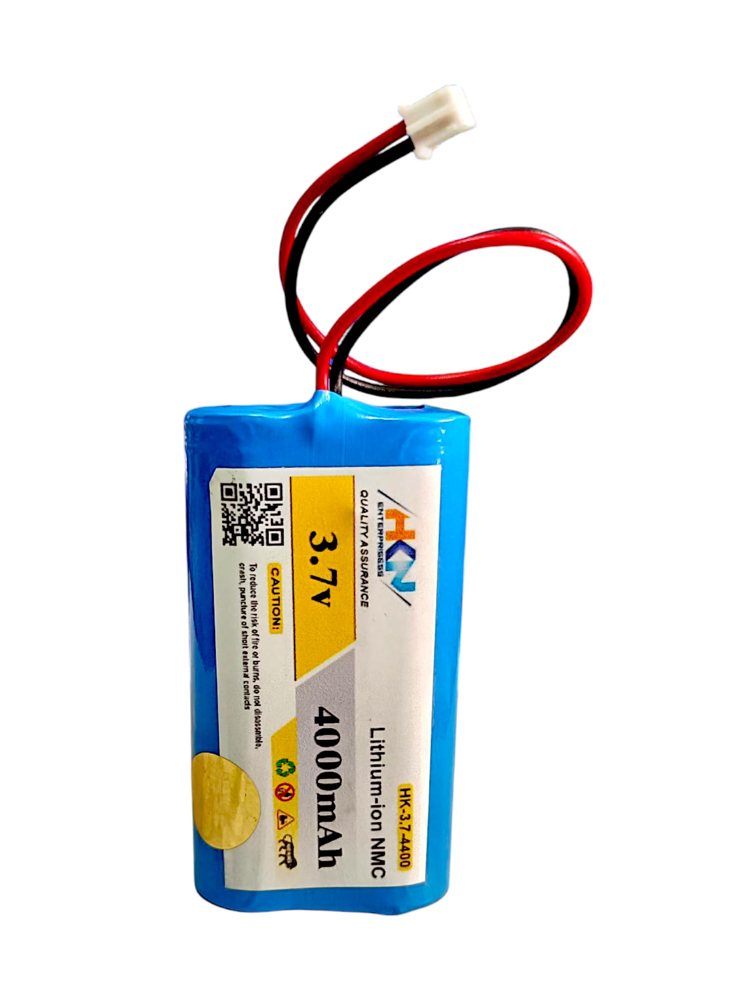 HKN 3.7v 4000mAh Lithium ion Rechargeable Battery with 2.0Pin JST-PH JST 2.0/2P Plug for Electronics, Toys, Lighting, Equipment, Bluetooth Speaker Other Products. (4000, Milliamps)