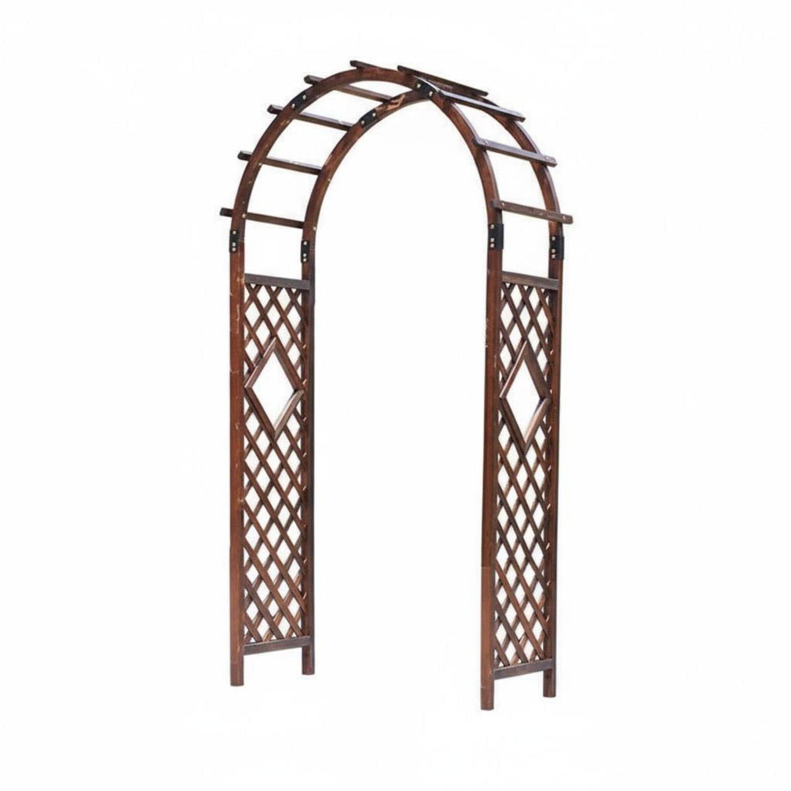 Wooden Garden Arbor Anti-Rust-Resistant Outdoor Garden Lattice Archway Weather Resistant Climbing Plant Archway for Gardeners, Yard Entryway 120CM Null Spray Paint-image-23