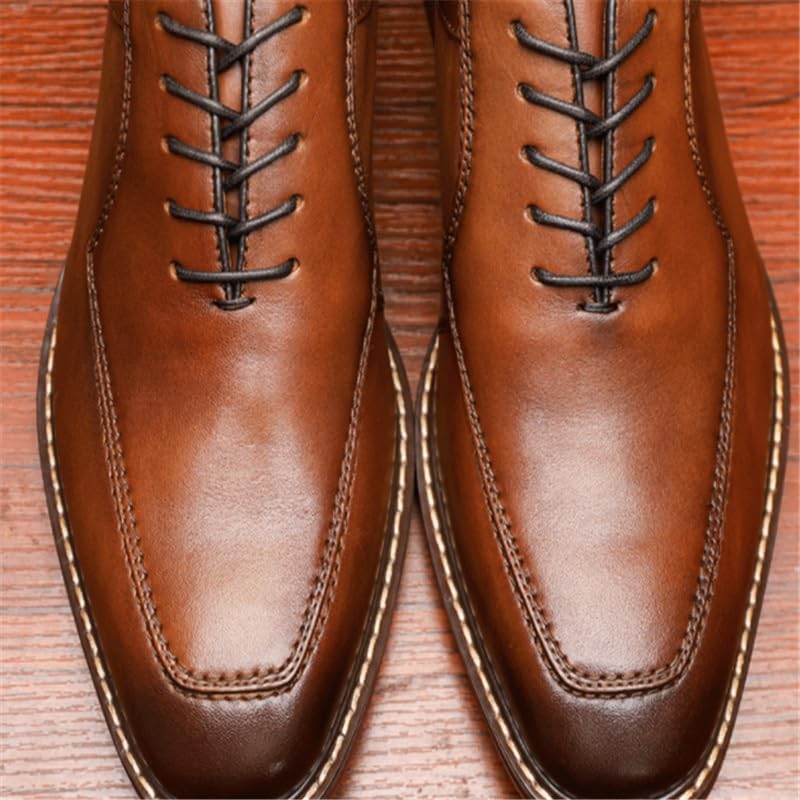 Retro Large Size Leather Shoes Men's Comfortable Rubber Soft Sole Business Formal Men Handmade Oxford Lace Up Shoes 6