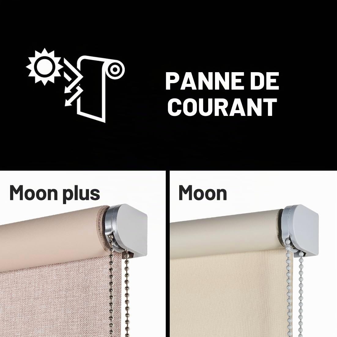 Store Enrouleur occultant pour fenêtres et Portes Rideau Opaque Isolant Thermique Blackout Installation Facile au Mur ou au Plafond STORESDECO Beige 200x250 cm Largeur Tissu 196,5 cm