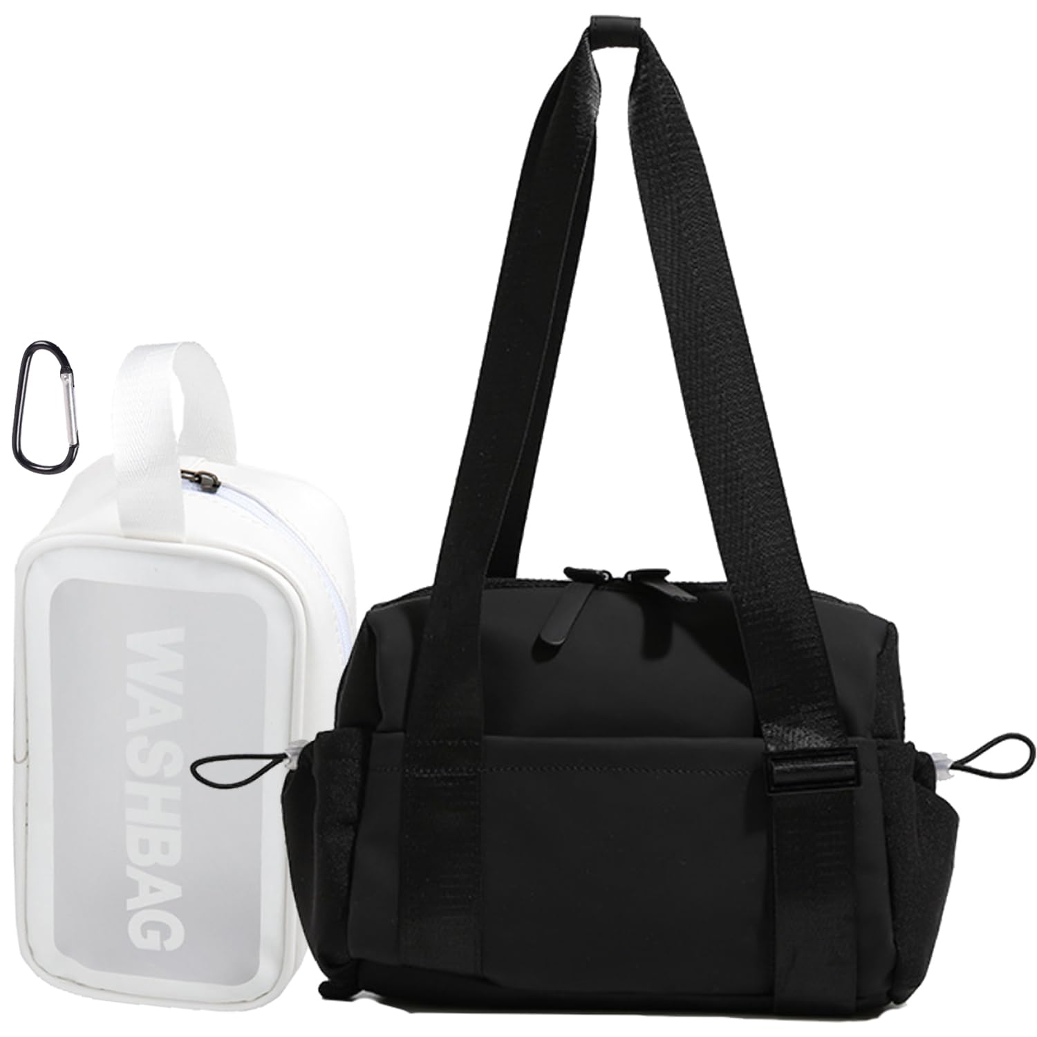 TOSYOFFI Mini Gym Bag for Women, Small Tote bag with Wet Compartment and Toiletry Bag for Yoga, Pilates, Swimming, Black