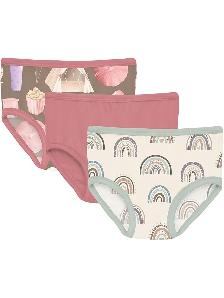 Multi Kickee Pants Print Girl's Underwear Set of 3 (Big Kid)