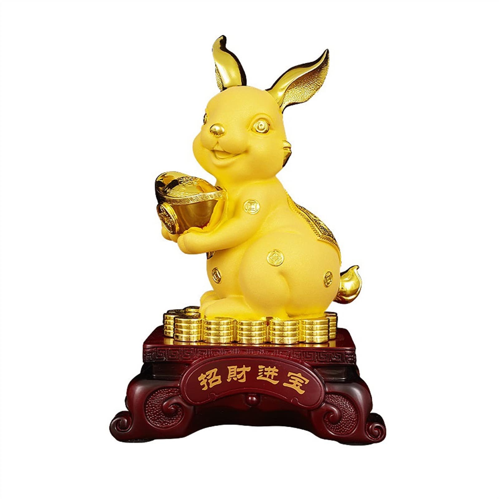 Décoration bureau étude statue lapin doré pour une ambiance sereine