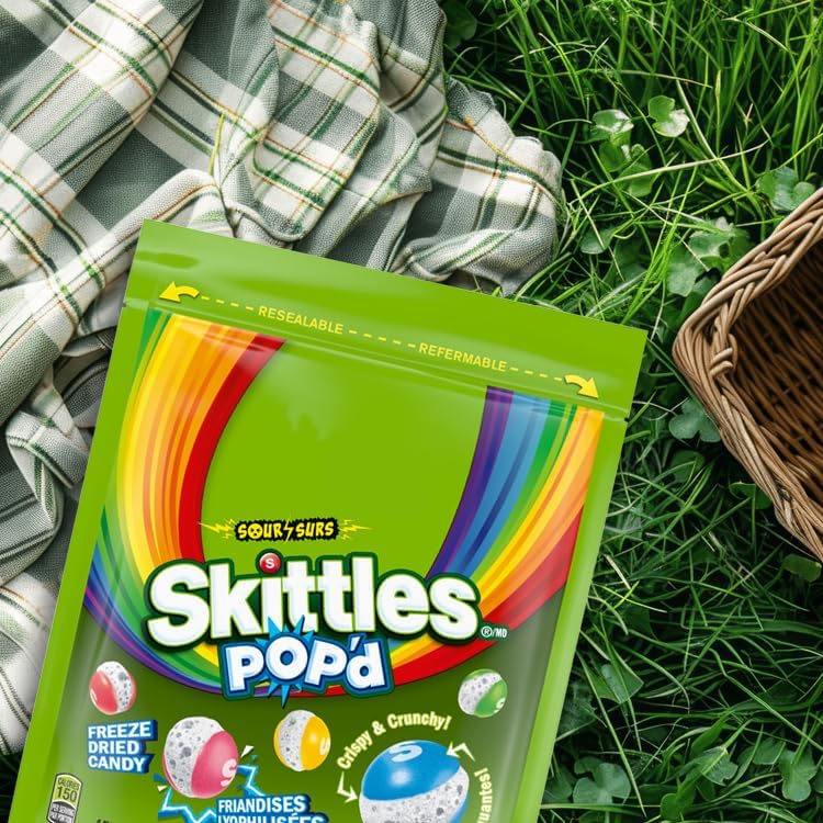 SKITTLES POP’D Sour Freeze-Dried Candy, Crunchy Fruity Candy Snack for Sharing, Movie Night Treats & Parties, 155g - Image 6