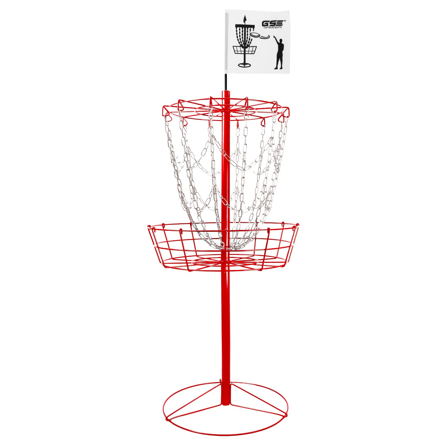 GSE Games & Sports Expert PRO Portable Disc Golf Target Basket, 12 Chains/24 Chains Metal Flying Disc Golf Practice Goal Baskets for Outdoor, Yard,