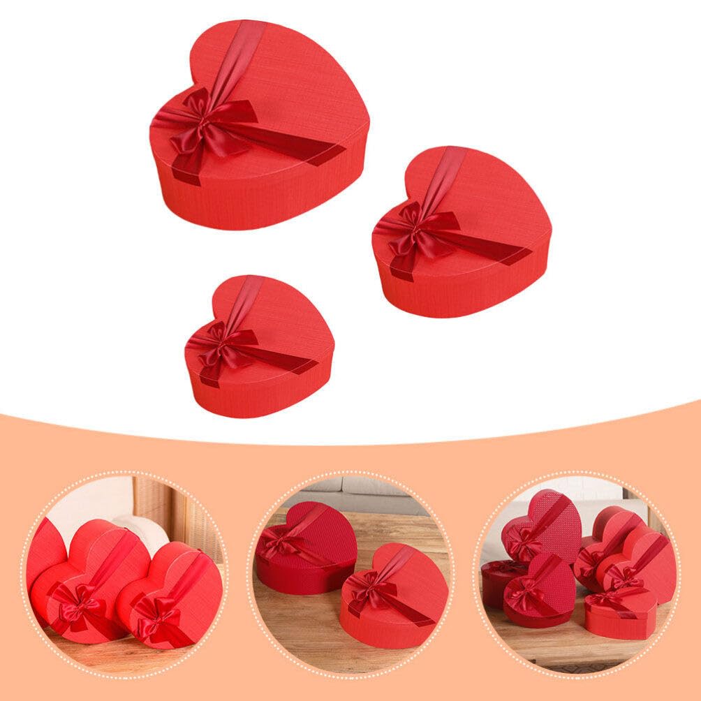 SHERCHPRY Herzförmige Geschenkbox 3 Stück aus Papier für Valentinstag Weihnachten Elegant und Praktisch