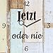 Produktbild Wanduhr aus Glas, Spruch: Jetzt oder Nie, Holzoptik pastell, 30x30 cm von Eurographics