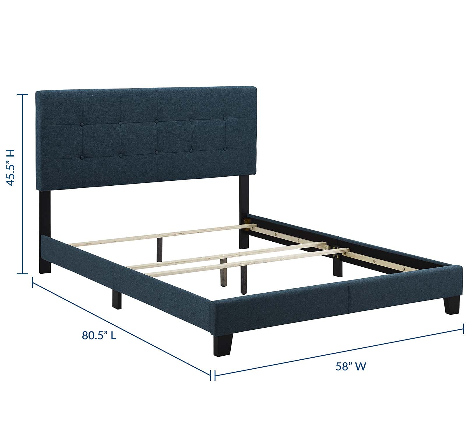 Modway Amira Tufted Fabric Upholstered Full Bed Frame With Headboard In Azure product thumbnail 4