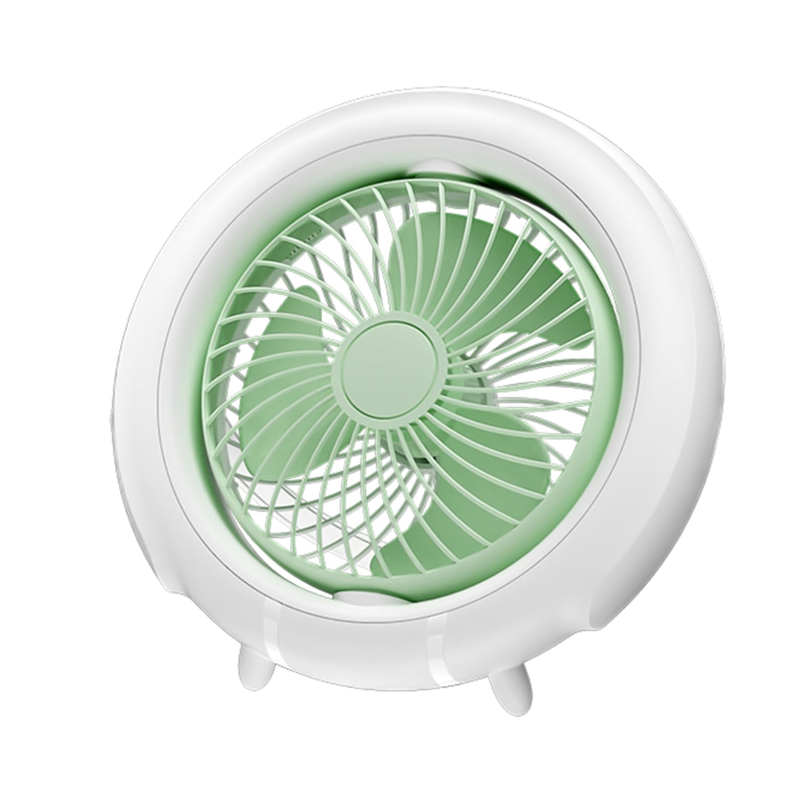 Ventilateur de bureau USB silencieux rechargeable avec éclairage LED intégré pour chambre