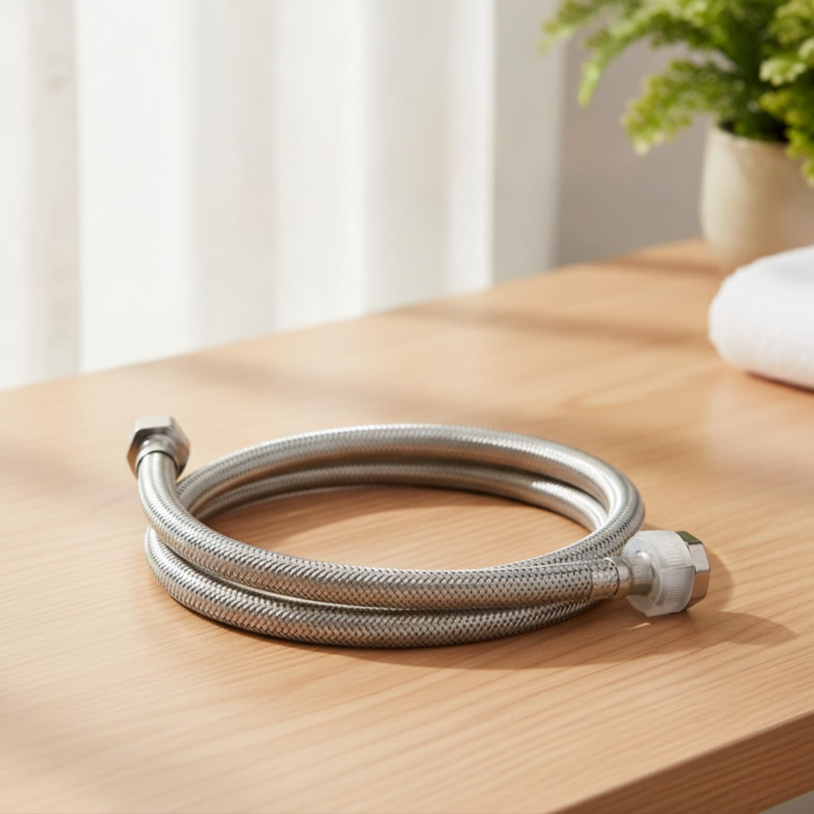 Tubo Flessibile in Acciaio Inox Antiruggine, Resistente, Rubinetteria, per Lavatesta, Barberia,