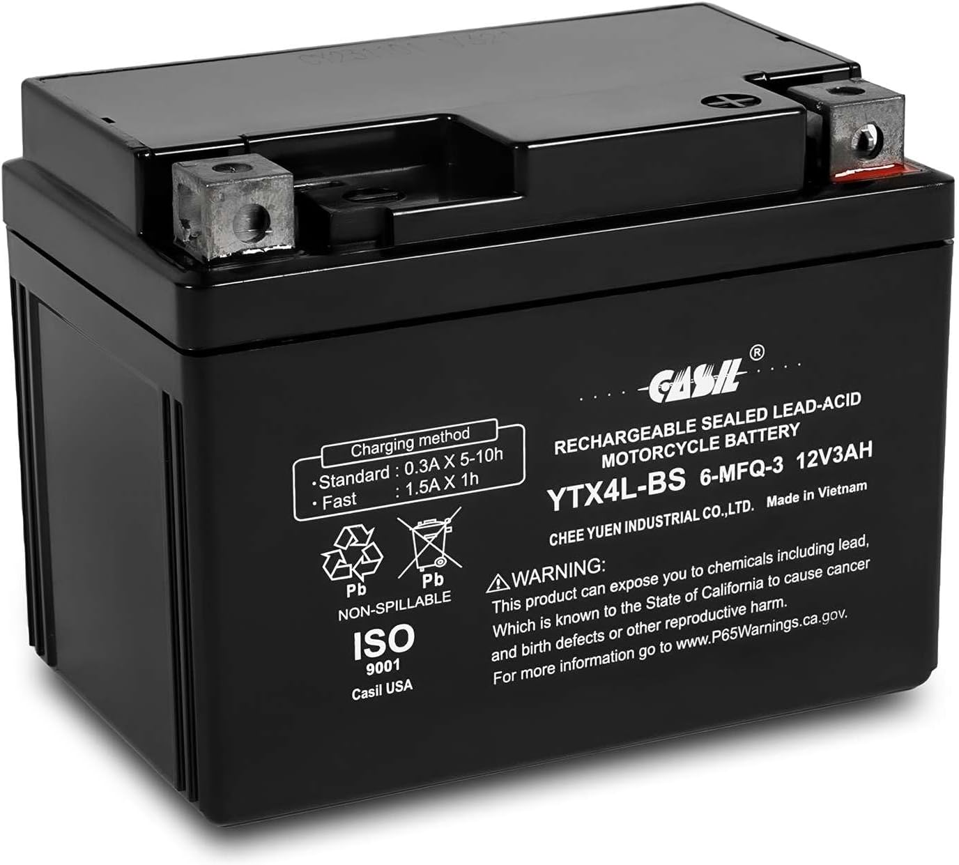 Casil YTX4l-BS Compatable Replacement for Yuasa YUAM62X4B YTX4L-BS Battery