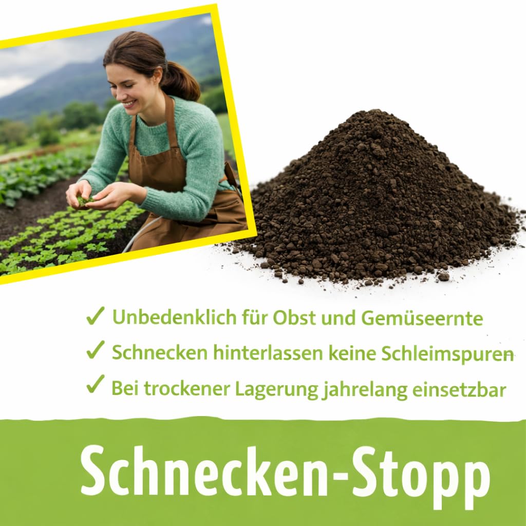 Schnecken STOPP 2,5 kg – Natürliche Schneckenabwehr – Regenfestes Schneckenschutz Granulat – Alternative zu Schneckenkorn – Für Gemüse, Obst & Zierpflanzen (4X 2,5kg)