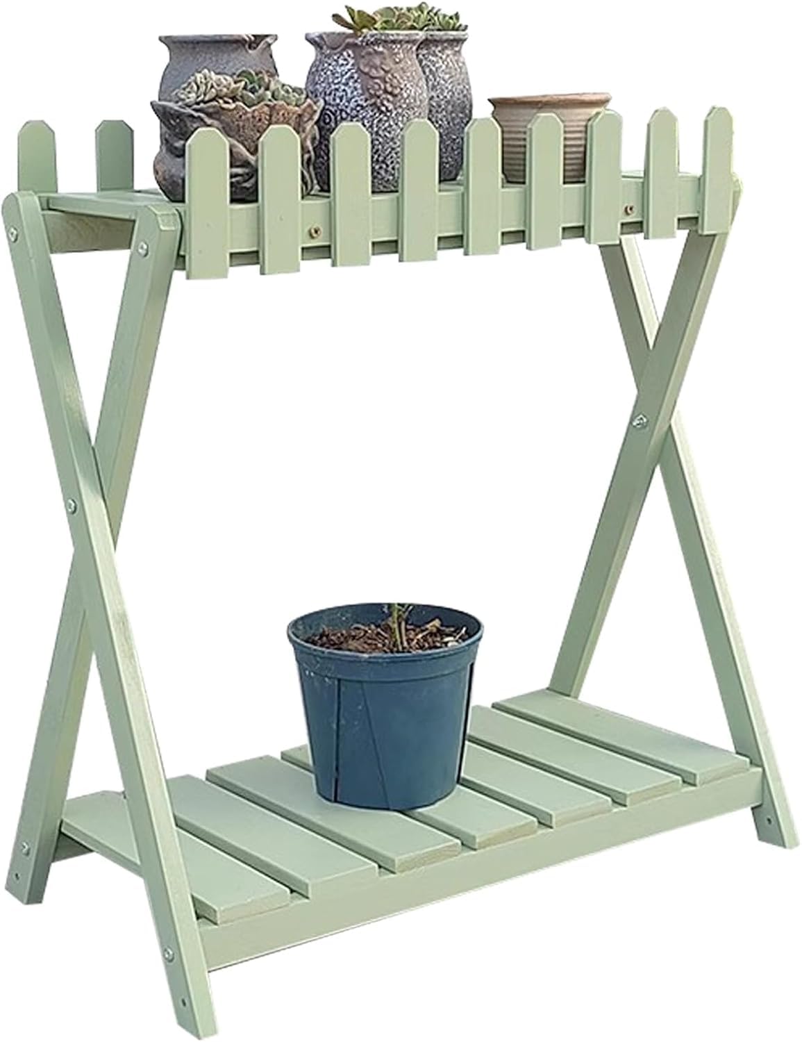 Support à plantes autoportant en métal pour décoration de jardin