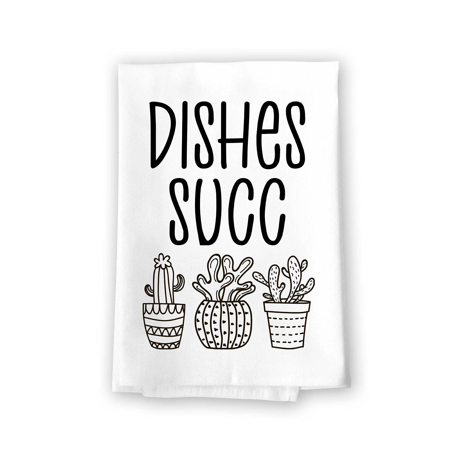 Honey Dew Gifts, Dishes SUCC, Flour Sack Towel, 27 Inch by 27 Inch, 100% Cotton, Home Linen, Dish Towel, Tea Towels, Home Decor, Absorbent Kitchen Towel, Funny Towel, Cactus Decor
