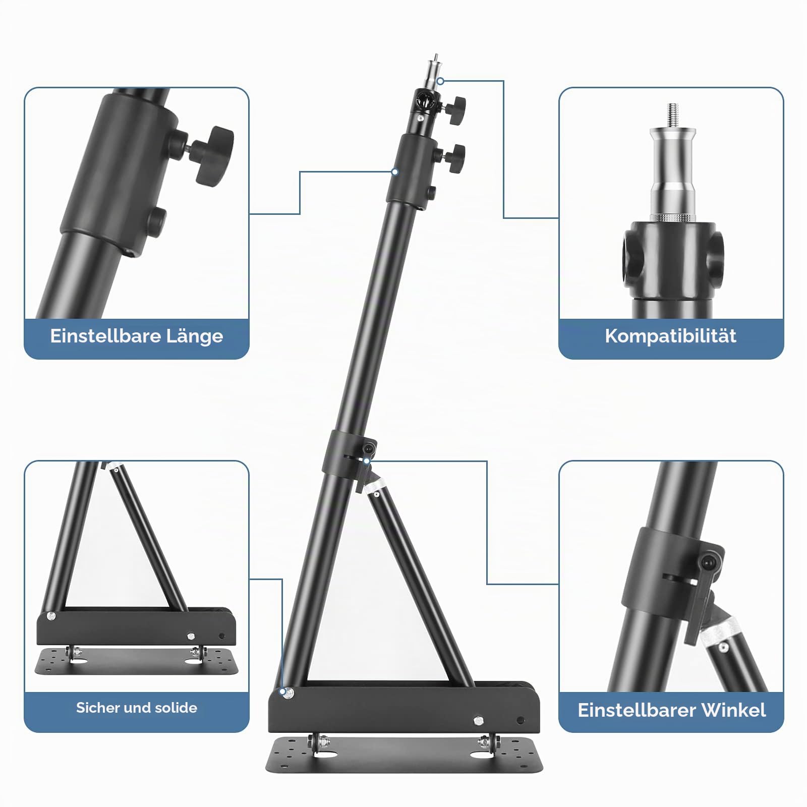 Wall Mount Triangle Boom Arm, 180º Flexible Rotation, for Photography Strobe Light, Monolight, Softbox, Umbrella, Reflector and Ring Light, 180º Flexible Rotation, 180º Flexible Rotation