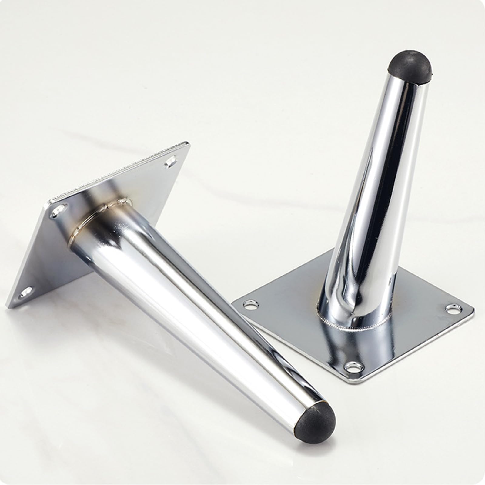 Piedini per Mobili 30cm Cono, 4 Pezzi Gambe Mobili Ricambio Piede Cromo | Gambe del Divano Ferro Placcatura Piedi Armadio Altezza: 10-30cm Piedini per Armadietto 30cm/11.8"
