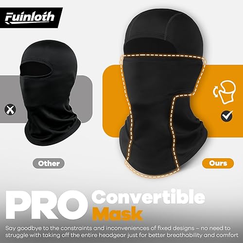 Miniatura 8 de Fuinloth Pasamontañas de esquí Pro, para clima frío, resistente al viento, térmico, para hombres y mujeres