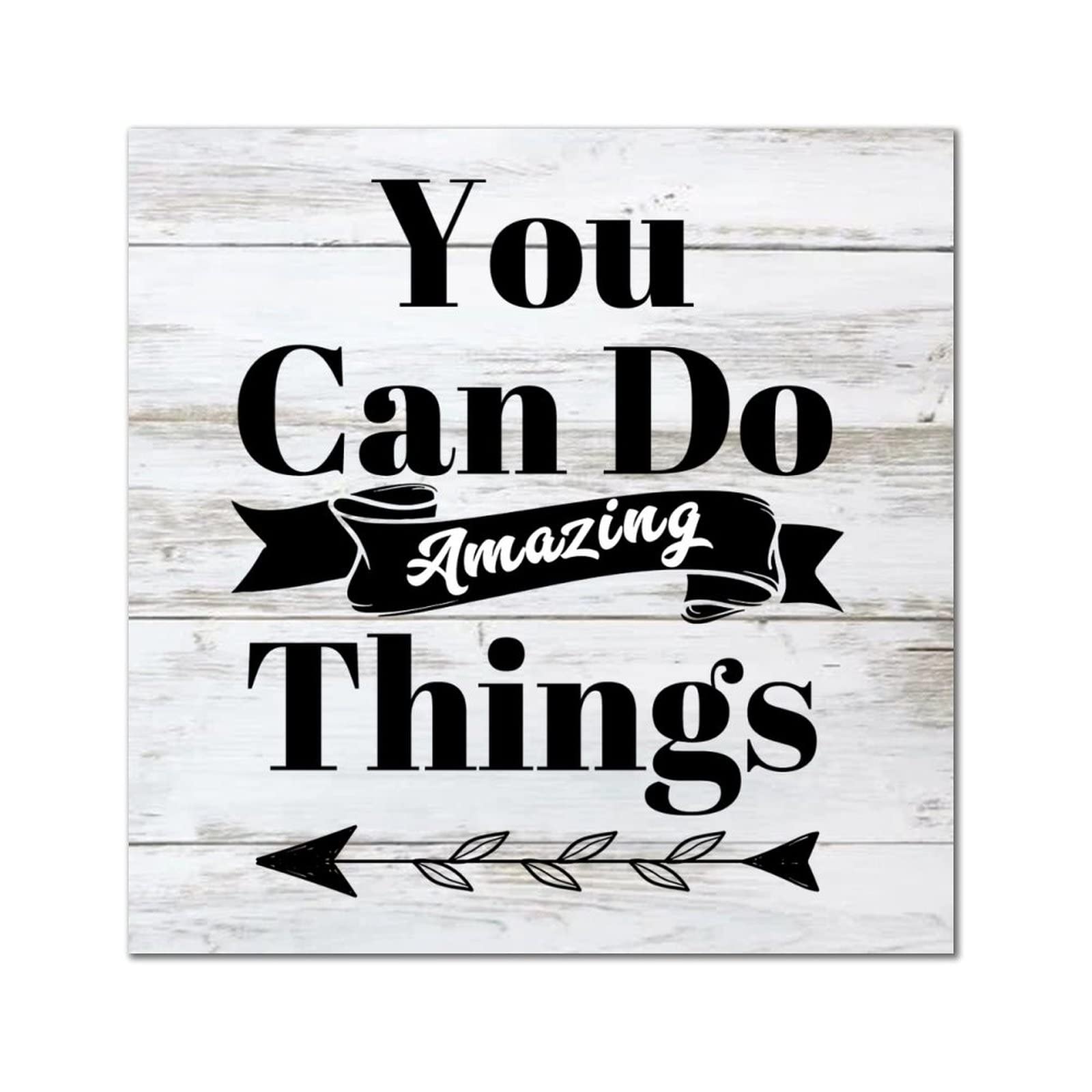 Plaque murale en bois You Can Do Amazing Things déco rétro suspendre