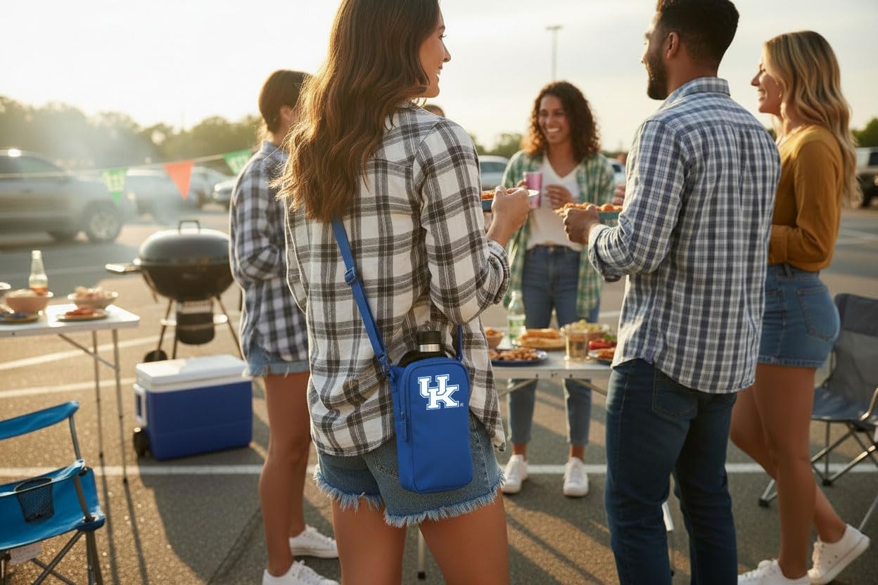 University of Kentucky Water Bottle Holder - Crossbody Bag - Travel, Sports, or Workouts For UK Wildcats Fans
