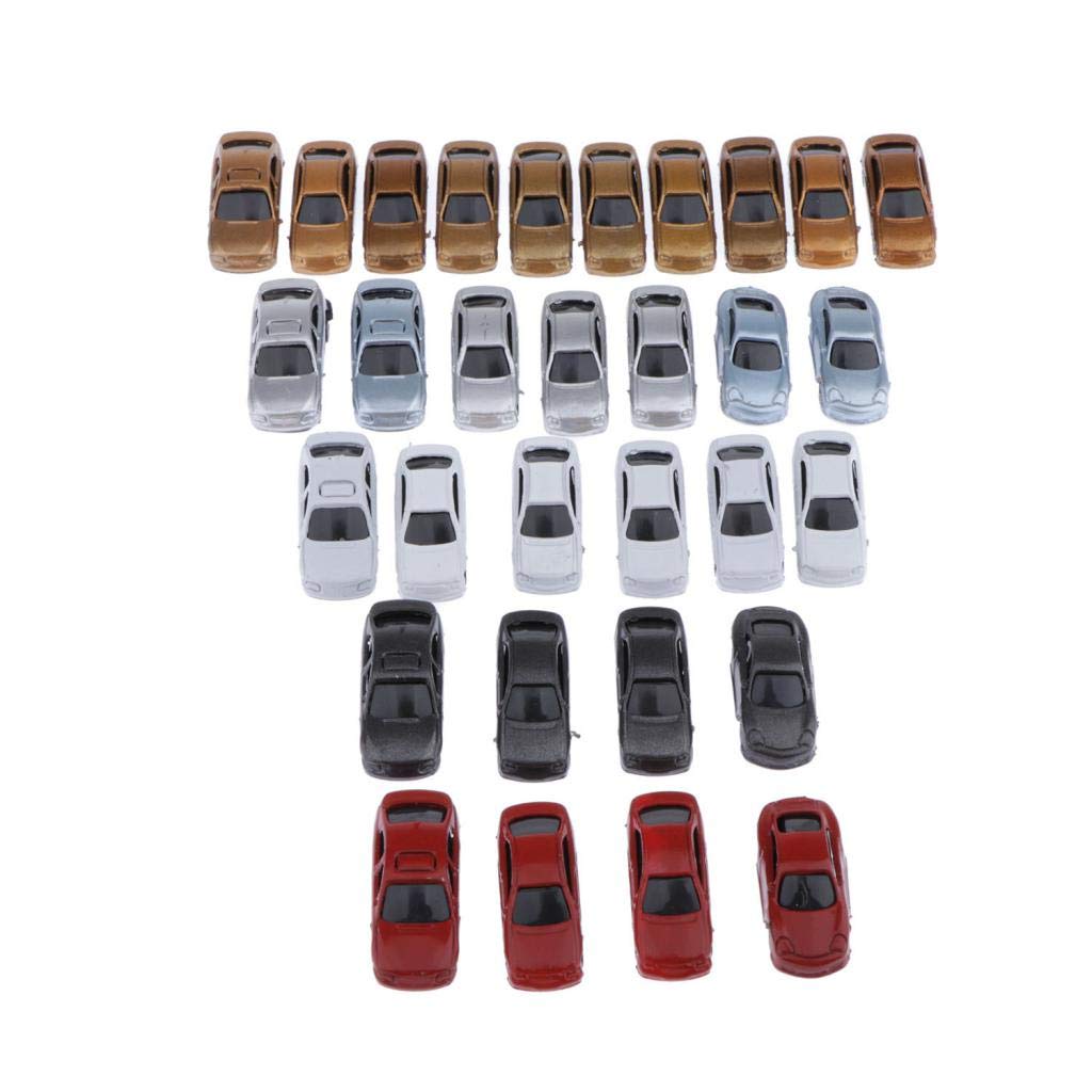 10 set 30 Pezzi Dipinto Modello Auto Costruzione Treno Layout N Scala 1:150