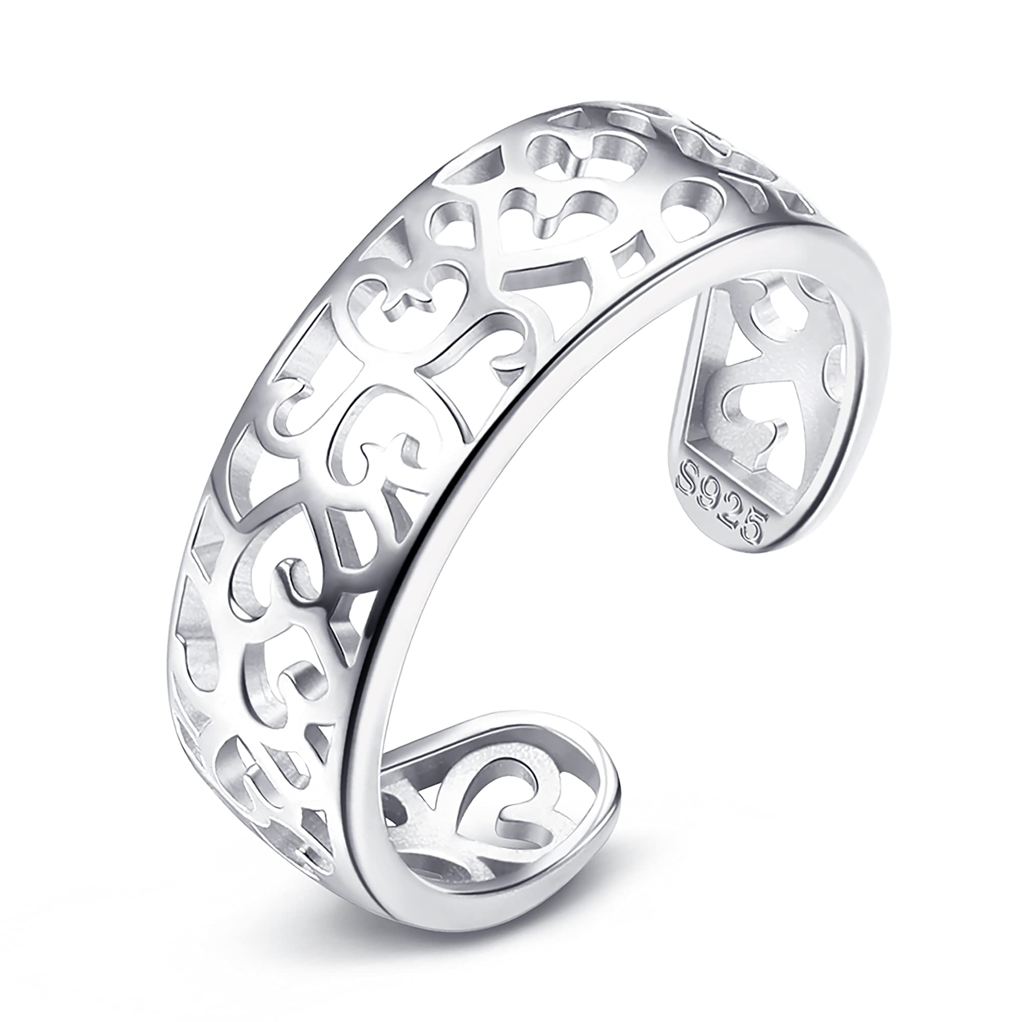 MILACOLATO Toe Rings for Women 925 Sterling Silver Adjustable Toe Ring