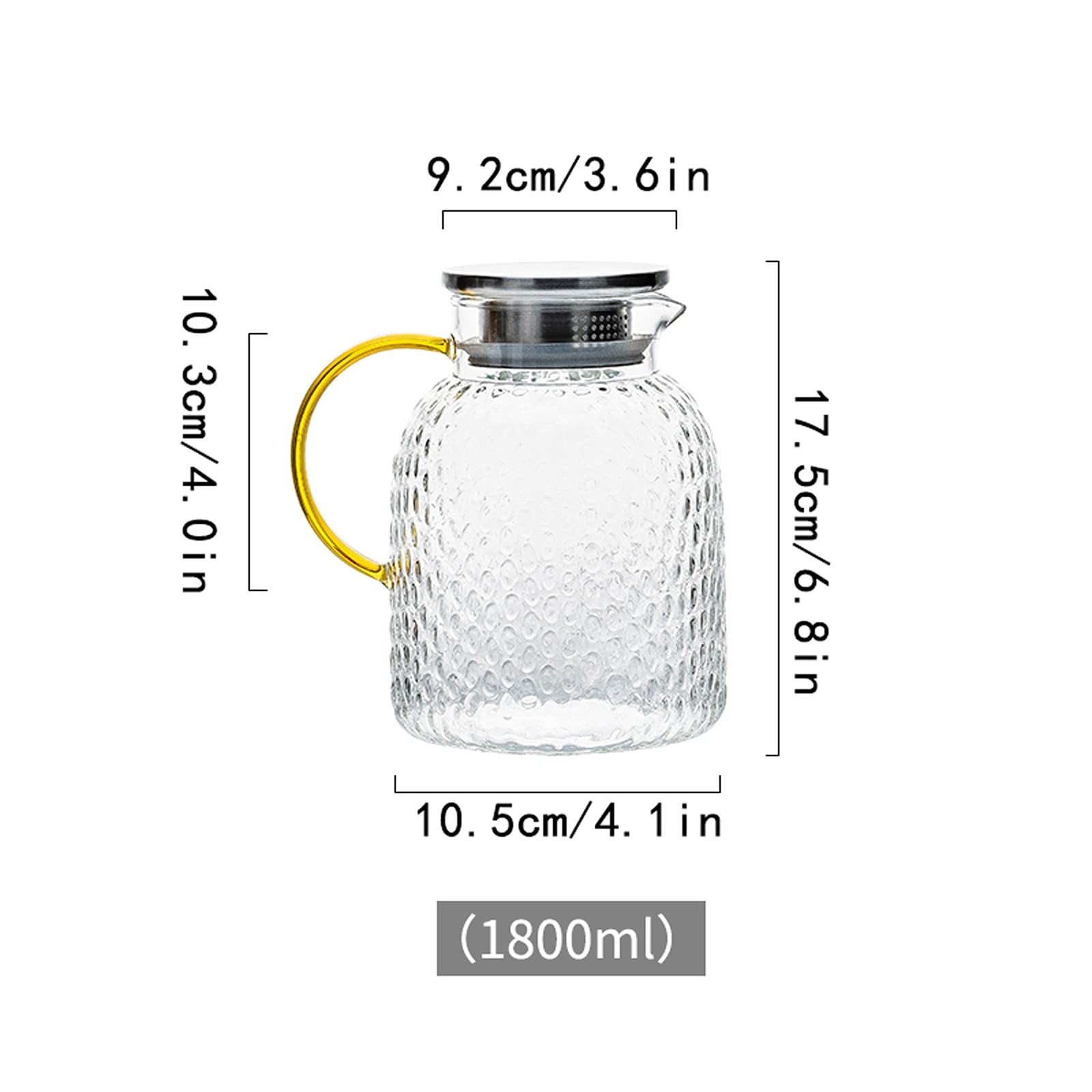 Pichet Pichet en Verre avec Couvercle pichet de thé glacé pichet pichet Chaud Eau Froide Eau thé thé café café Lait et jus de jus de Boisson Carafe Pichets