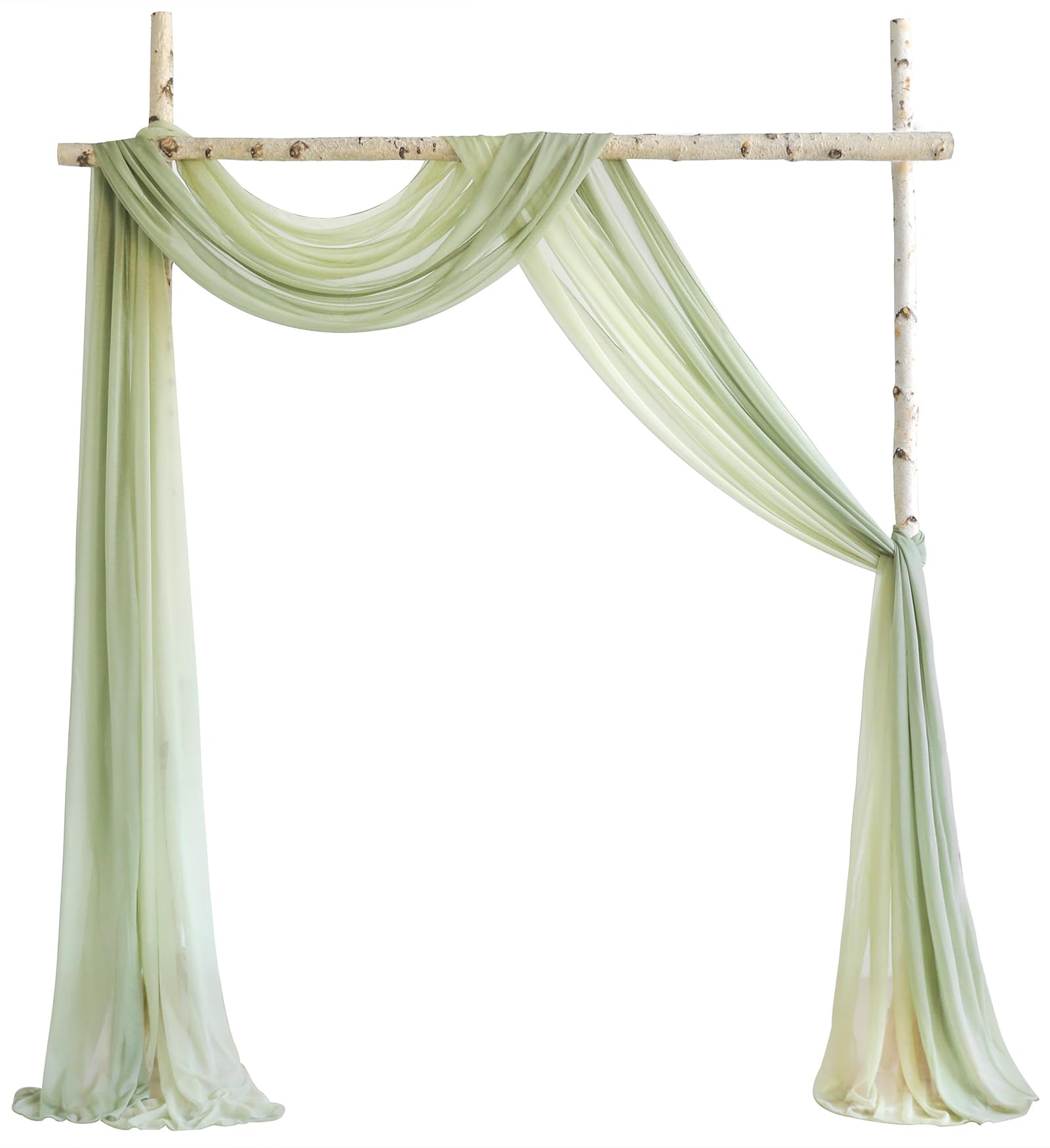 YYHUAWU Wedding Arch Draping Fabric, 2 Panel 29" x 20Ft Forest Green Wedding Arch Drapes Sheer Backdrop Curtain for Wedding Ceremony Party Ceiling Decor