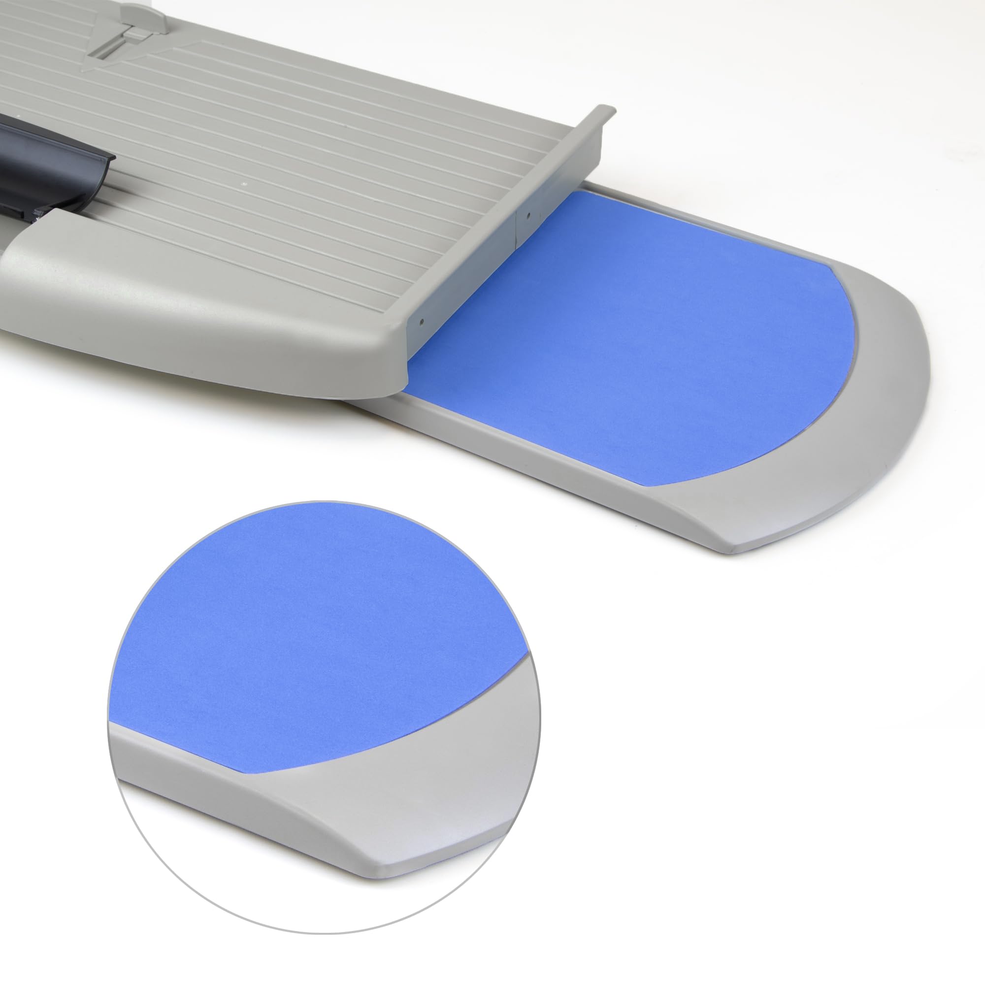 Emuca - Soporte Portateclado Extraíble con Bandeja Auxiliar para el Ratón, Acero y Plástico, Plástico gris