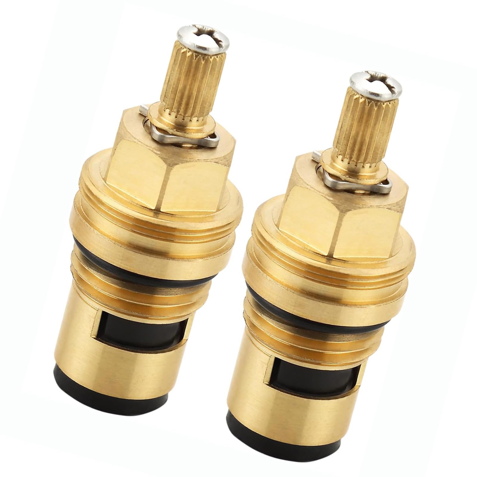 Tsynapter Multicolor 2Pcs Brass & Ceramic Valves Cartridges Replacement 45882000 Simple Installs For Hot & Cold Water Faucets Leak Faucet Round