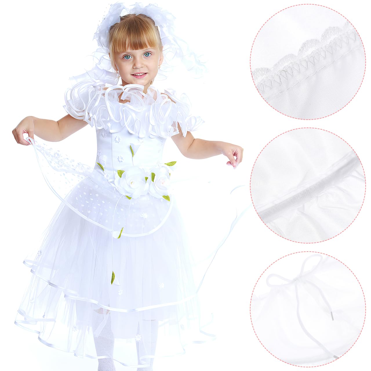 iplusmile Falda para niña: 3 pendientes de aro para niñas de 4 a 10 años - vestido de princesa