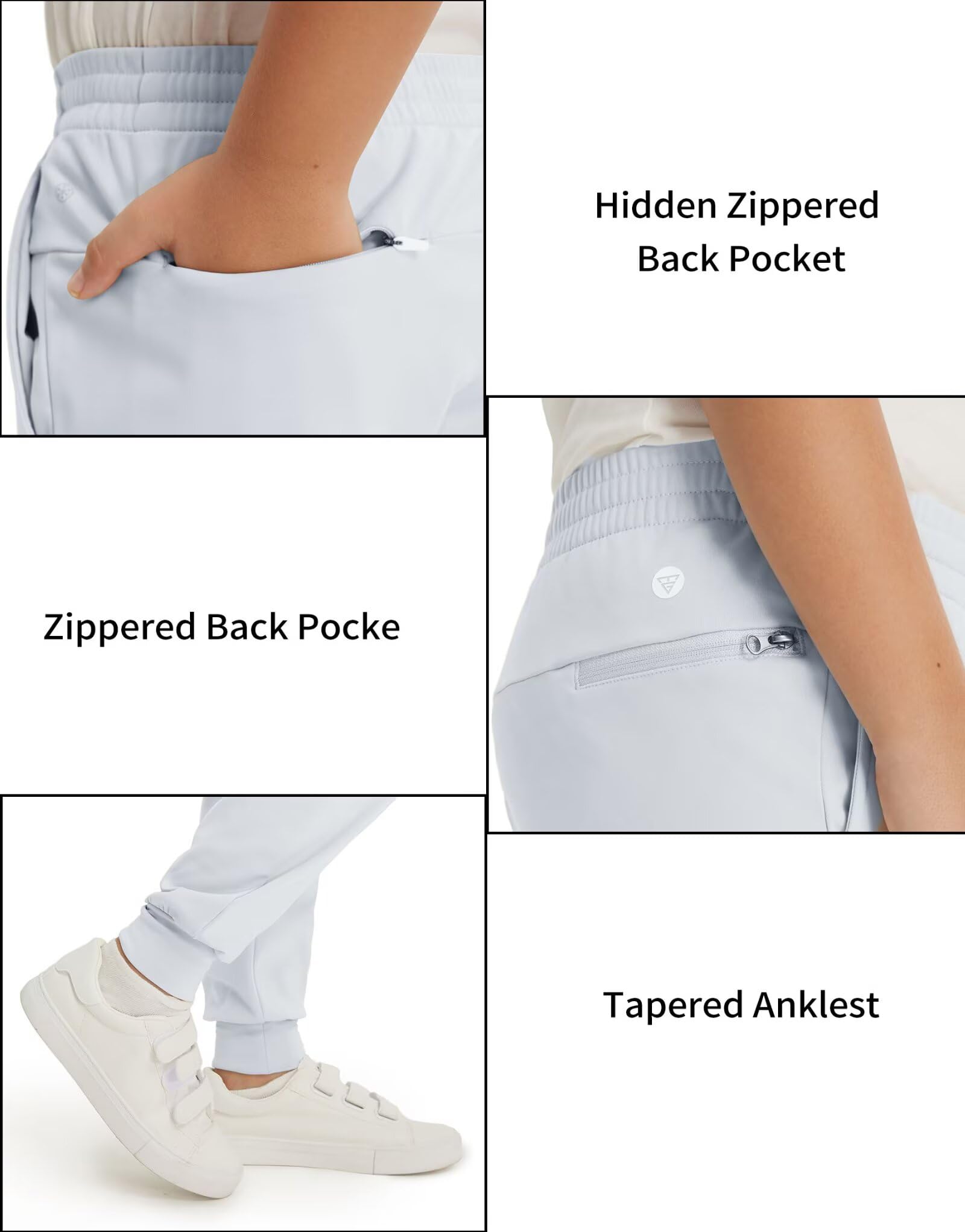 M MAELREG Fleece-Jogginghose für Jungen, dehnbar, wasserabweisend, Golf-Jogginghose für Jungen, mit Reißverschlusstaschen, athletische Trainingshose