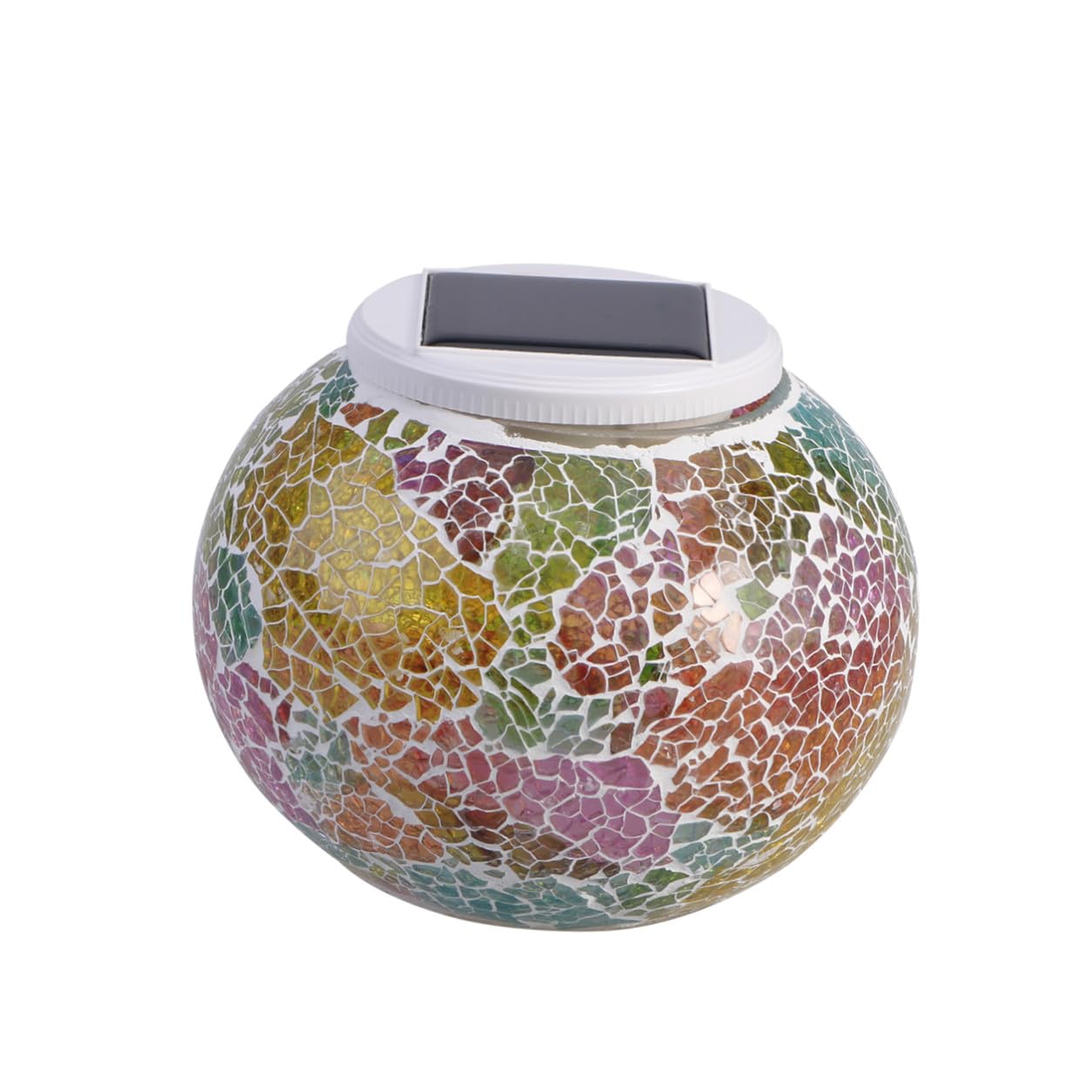 GALPADA Lampada Solare da Giardino in Vetro 2 Modalità Singola e Cambia Colore, Accensione Automatica Notturna e Spegnimento Diurno, per Patio e Decorazioni Natalizie