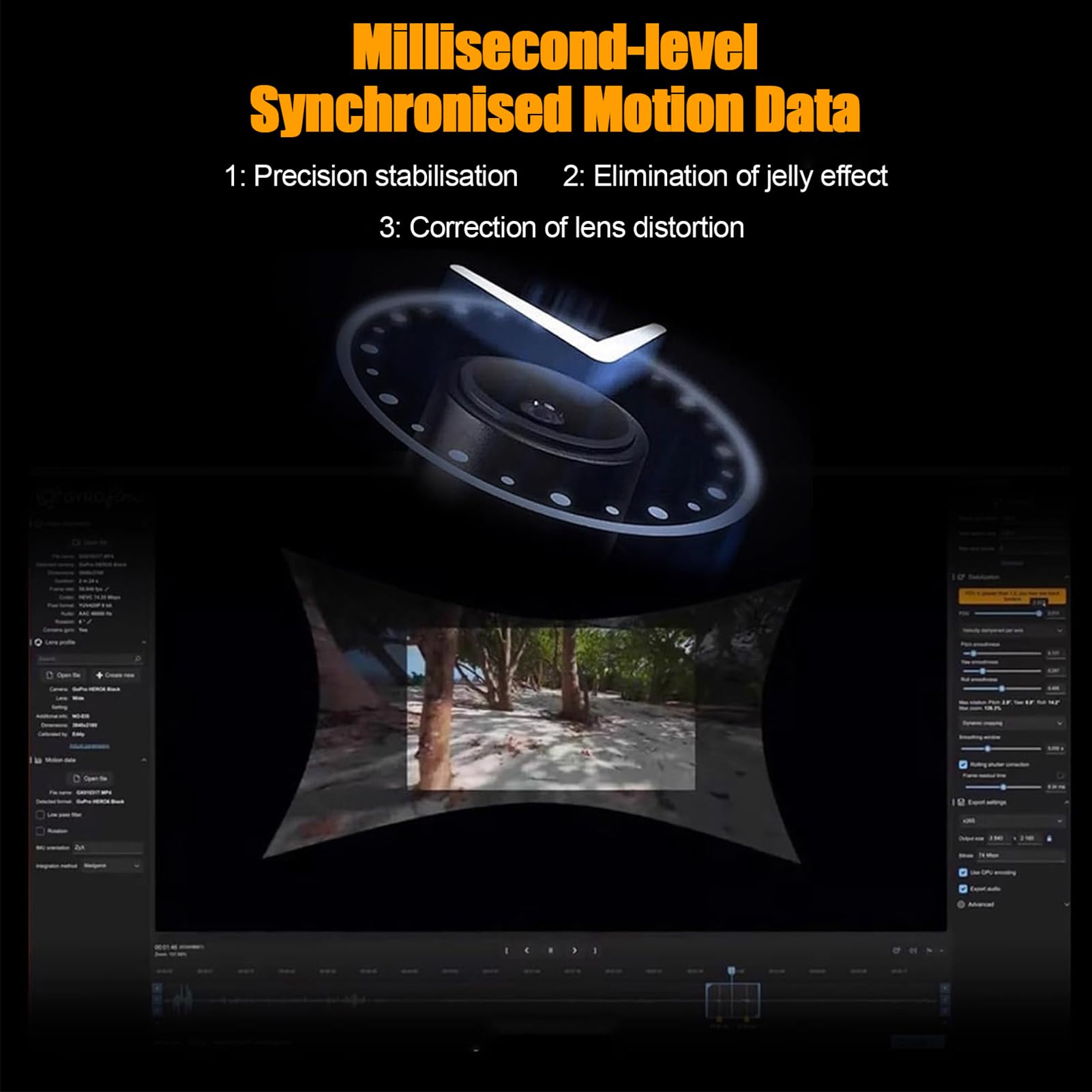 Stabilizzatore for fotocamera con giroscopio esterno | Stabilizzazione video intelligente anti-vibrazione, for fotografia e videografia all'aperto