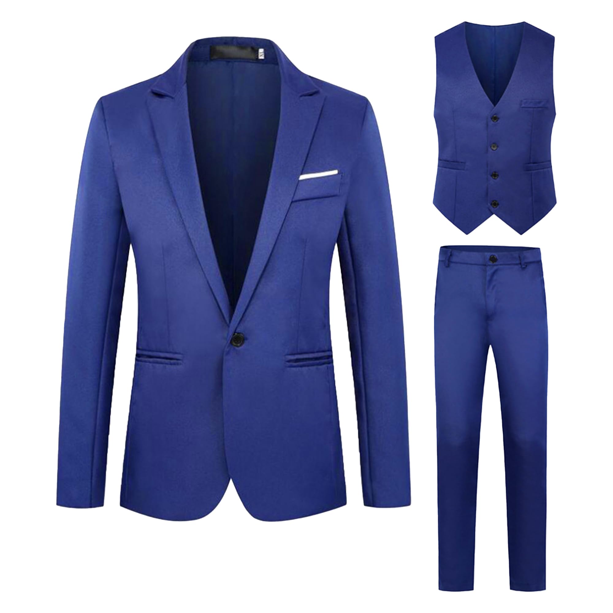 aosufei Mens 3-Piece Suit Shawl Lapel One Button Tuxedo Winter Slim Fit Dinner Jacket Formal Business Vest Pants Set-picture-41