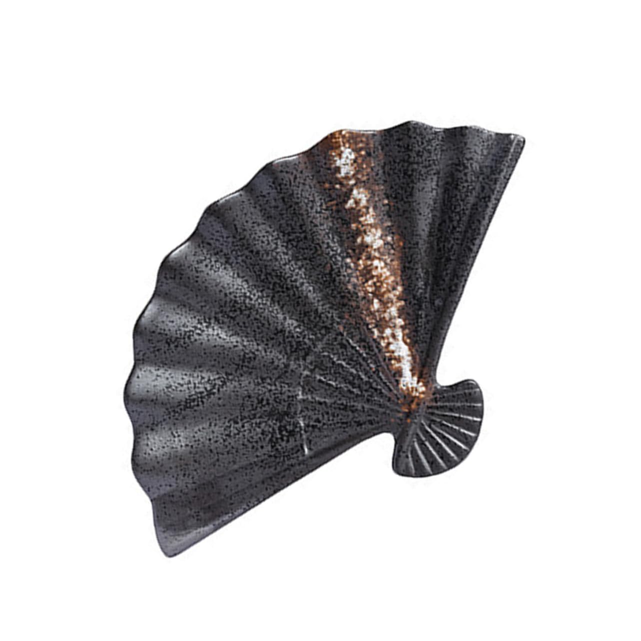 Mikinona 1Pc Ceramic Sushi Plate Fan Shaped Cold Dish Plate for Dumplings Snacks Japanese Style Tableware Easy to Clean for Restaurants Home Use