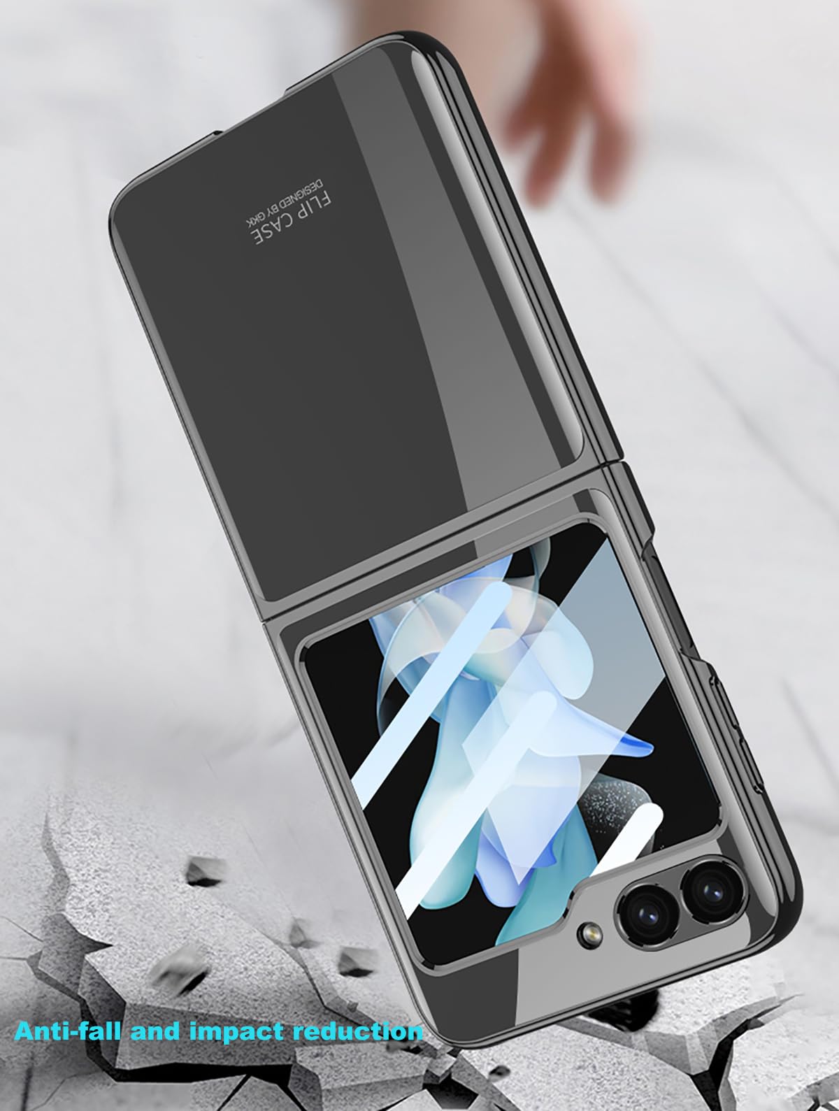 COQUE Funda Samsung Flip 6 Funda Protectora Fantasma Galvanizada, Funda Delgada con Película Todo Incluido, Funda para Teléfono Plegable para Samsung Galaxy Z Flip 6 5G-Oro