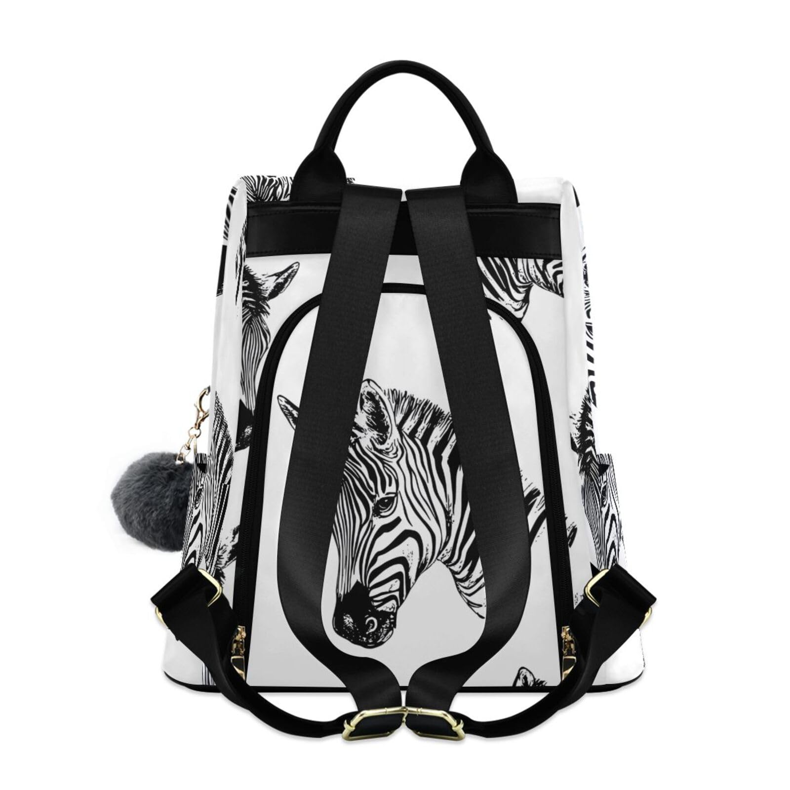Zebra Line Print Backpack for Women Anti Theft Large Fashion Travel Shoulder Bag Purse Rucksack Lightweight