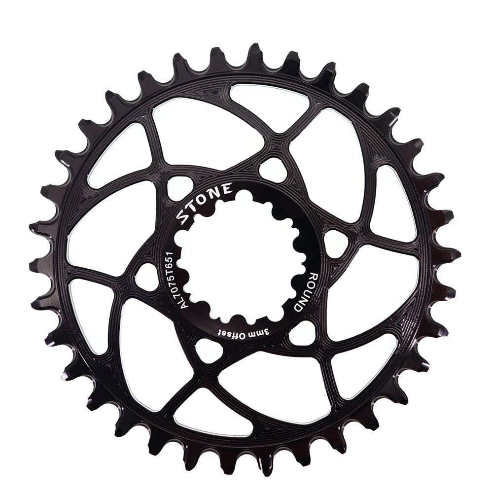 Stone Round/Oval Chainring Mount Direct Compatible with SRAM MTB 3 Bolts 3 Offset XX1, XX1 Eagle, X01, X01 Eagle, GX Eagle