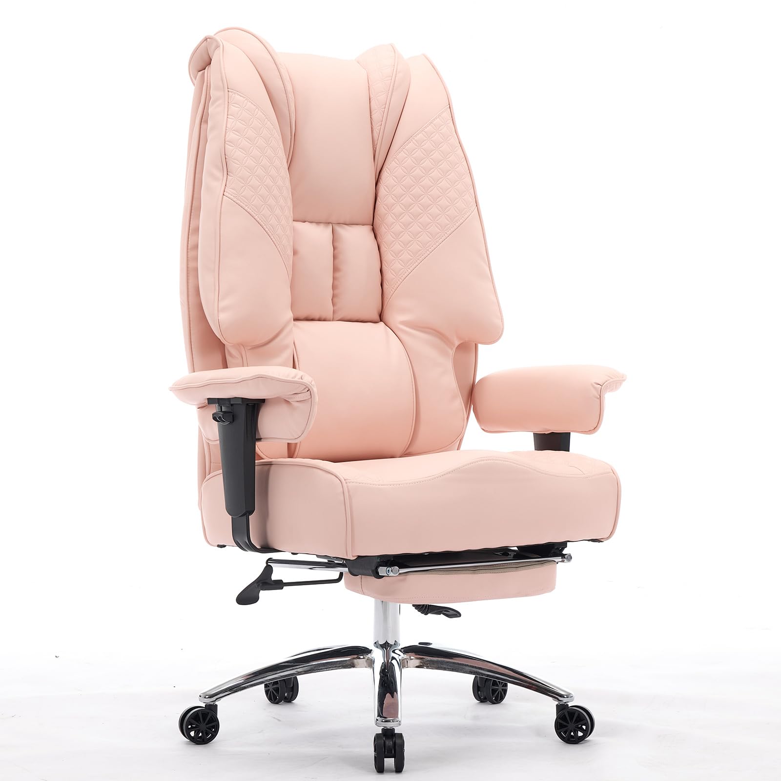 EXCEBET Big and Tall Office Chair 400lbs Wide Seat, Leather High Back Executive Office Chair with Foot Rest, Ergonomic Chairs Lumbar Support for Lower