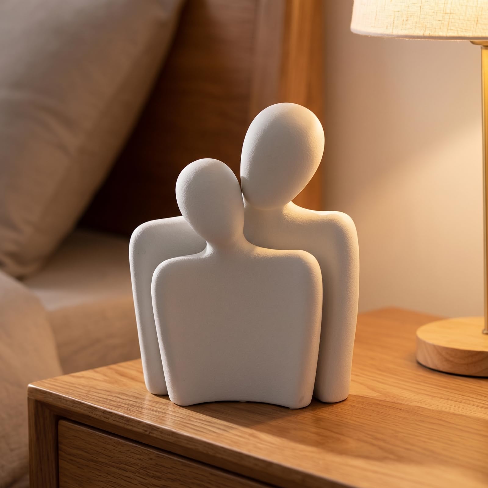 LOVIVER 2 Piezas Figura Conceptual Resina | Figura Amantes, Morno, Escultura con Tema, para Oficina, Recibidor, Parejas,