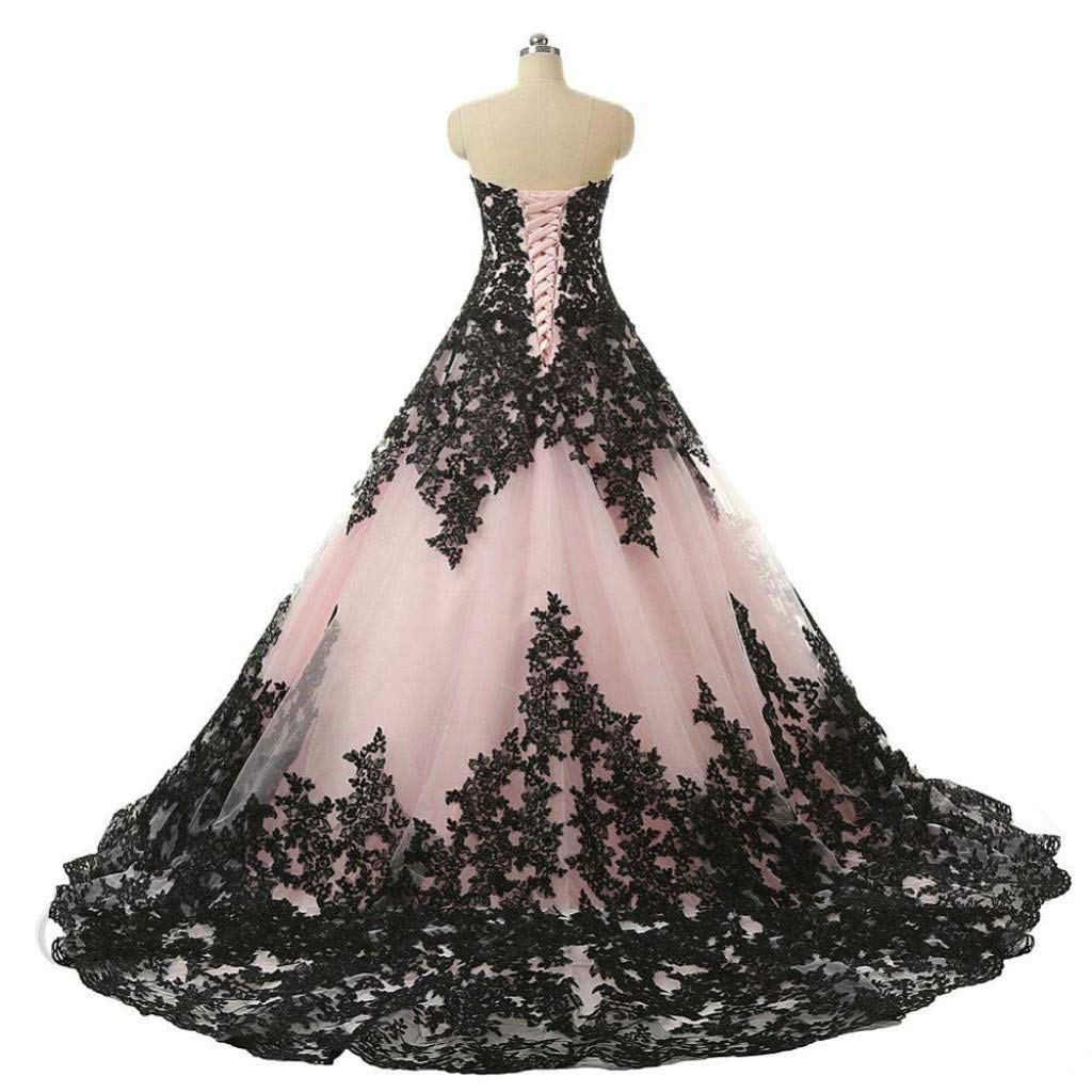 Vantexi Damen Elegante Lange Spitze Formellen Abendkleid Ballkleider Gotisch Brautkleider Hochzeitskleider