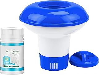 Chlorine Tablets for Swimming Pool with Floating Dispenser,100g Swimming Pool Chlorine Granules Multifunction Chlorine Tablets for Swimming Pool Cleaning,Paddling Pool,Spa Bathtubs,Hot Tub