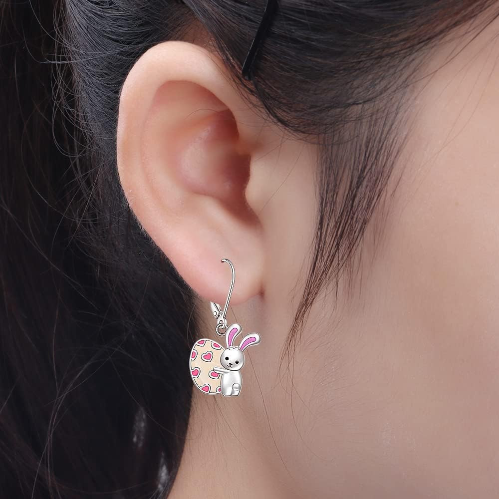 Easter Earrings Bunny Earrings for Women Sterling Silver Cute Rabbit Earrings Bunny Easter Egg Dangle Jewelry Charms Holiday Gifts - Image 3