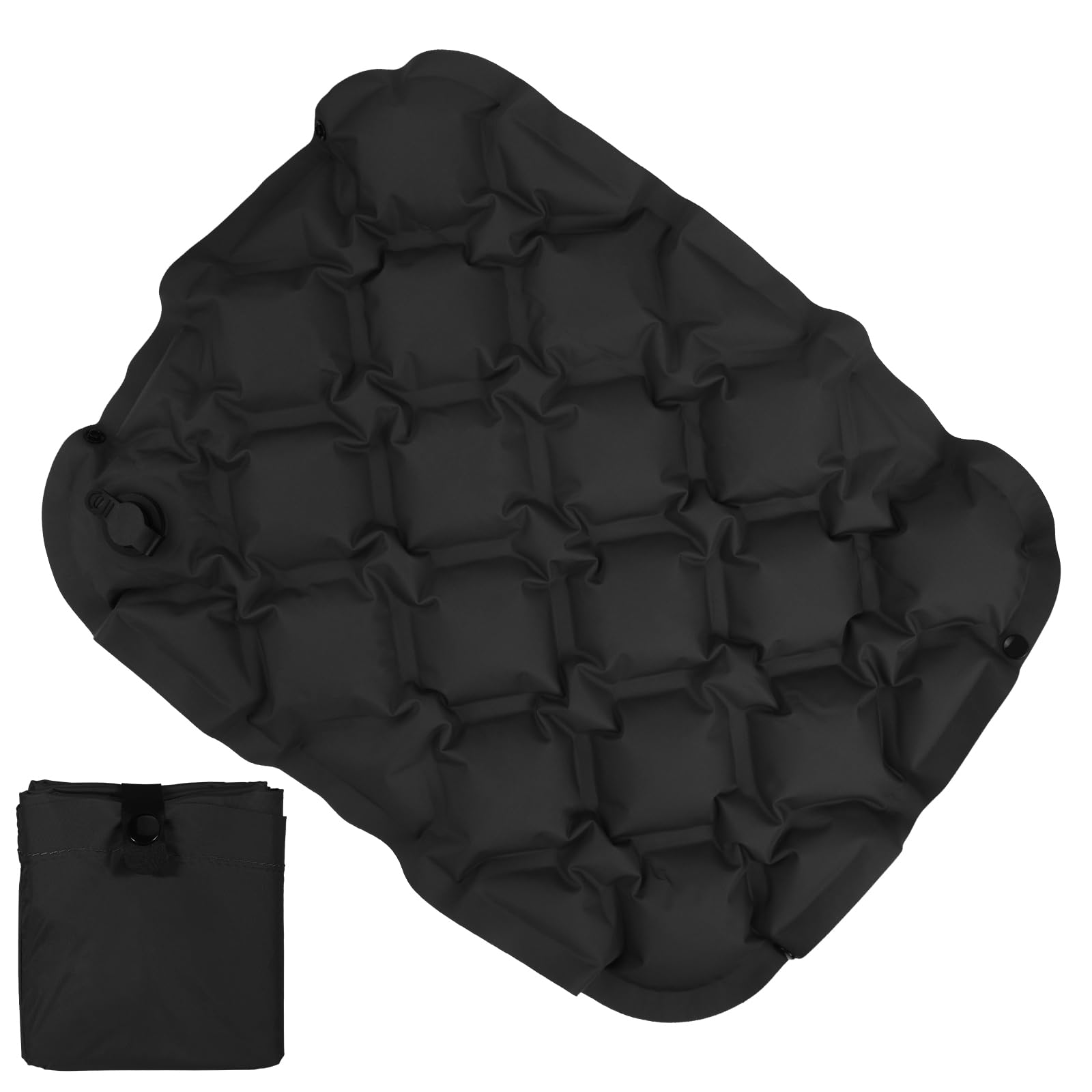 Inflatable Seat Cushion, Portable Travel Seat Cushion for Camping, Stadium Cushion Inflatable, Outdoor Seat Mat Ultralight Air Cushion for Camping Boating Concerts Hiking Office Chair Airplane(Black)