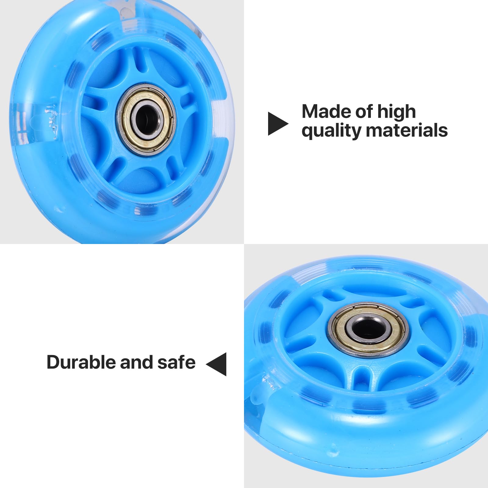 Roues de rechange pour trottinette, 1 roue flash LED, 80 mm, mini micro trottinette, roues pour patin à roulettes, lumières clignotantes, arrière, ABEC-7, 80 mm, pour enfants et adolescents, patinage