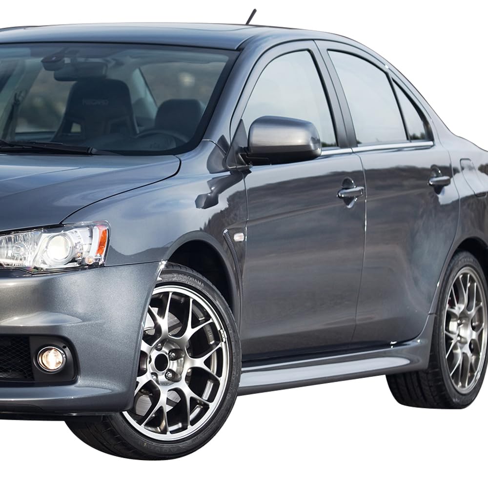 Fit 2008-2015 Mitsubishi Lancer EVO PP Polypropylene Side Skirts EVO Style | IKON MOTORSPORTS Side Skirts Extension Aerodynamic performance Pair 2PC Unpainted Black 2009 2010 2011 2012 2013 2 product thumbnail 4