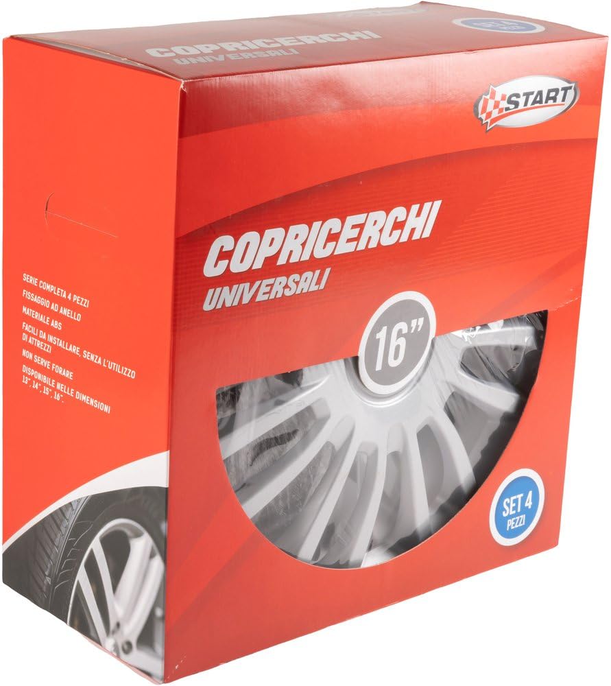 Start Set copricerchi auto grigi monza 16'' 4 pezzi in ABS